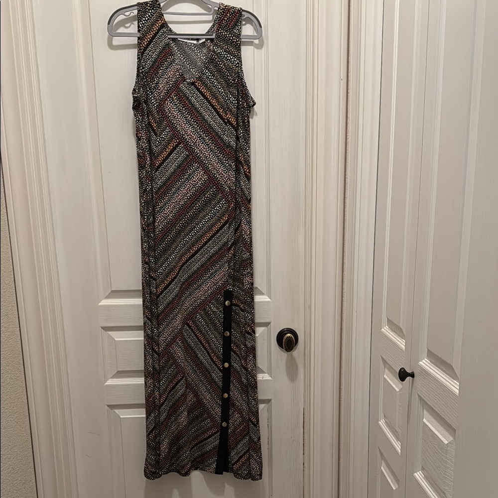 Susan Graver Black and White Sheath Maxi Dress